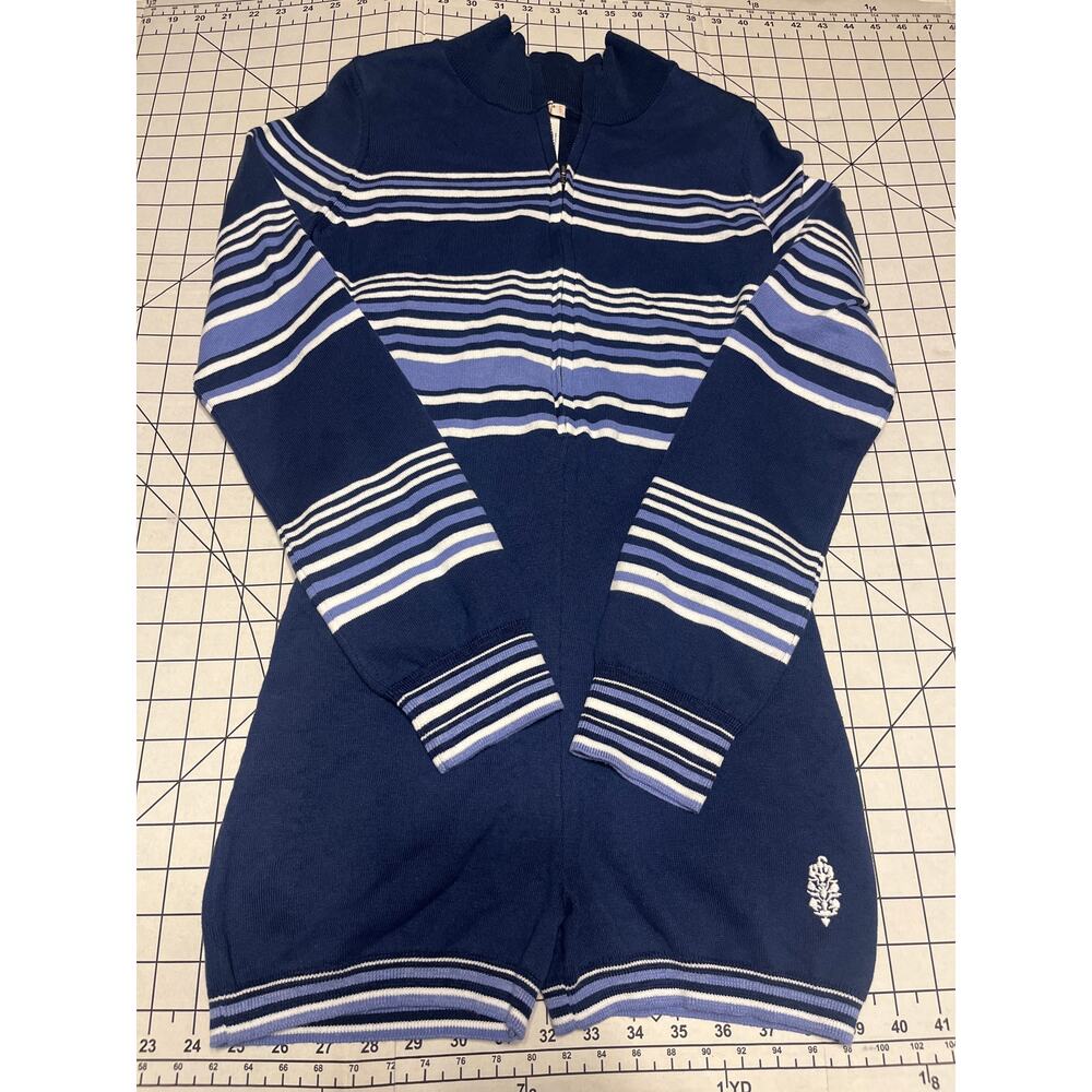 Free People Movement It's Cold Outside Playsuit Knit Textured Blue Romper Sz S - Picture 4 of 8